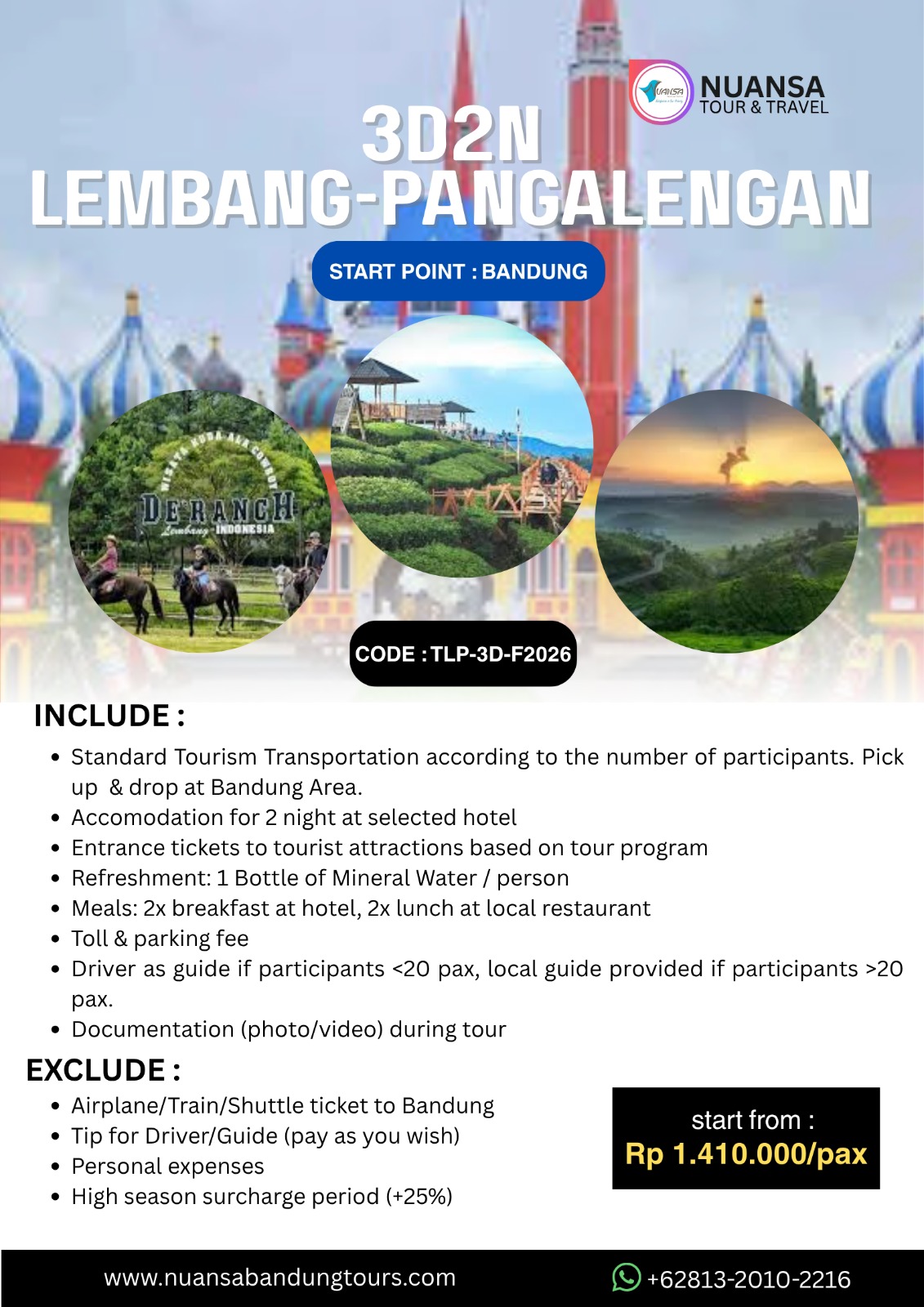 LEMBANG PANGALENGAN 3D2N FOREIGN BANDUNG