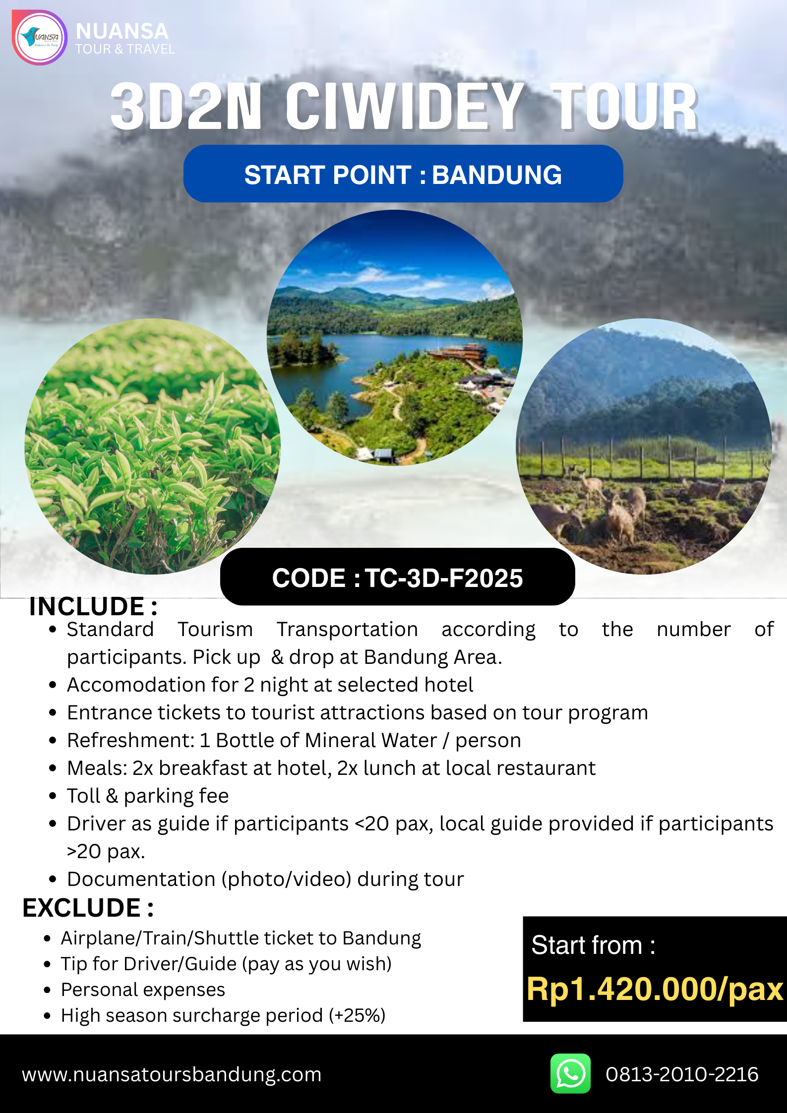 3D2N Ciwidey Foreigner (Bandung)