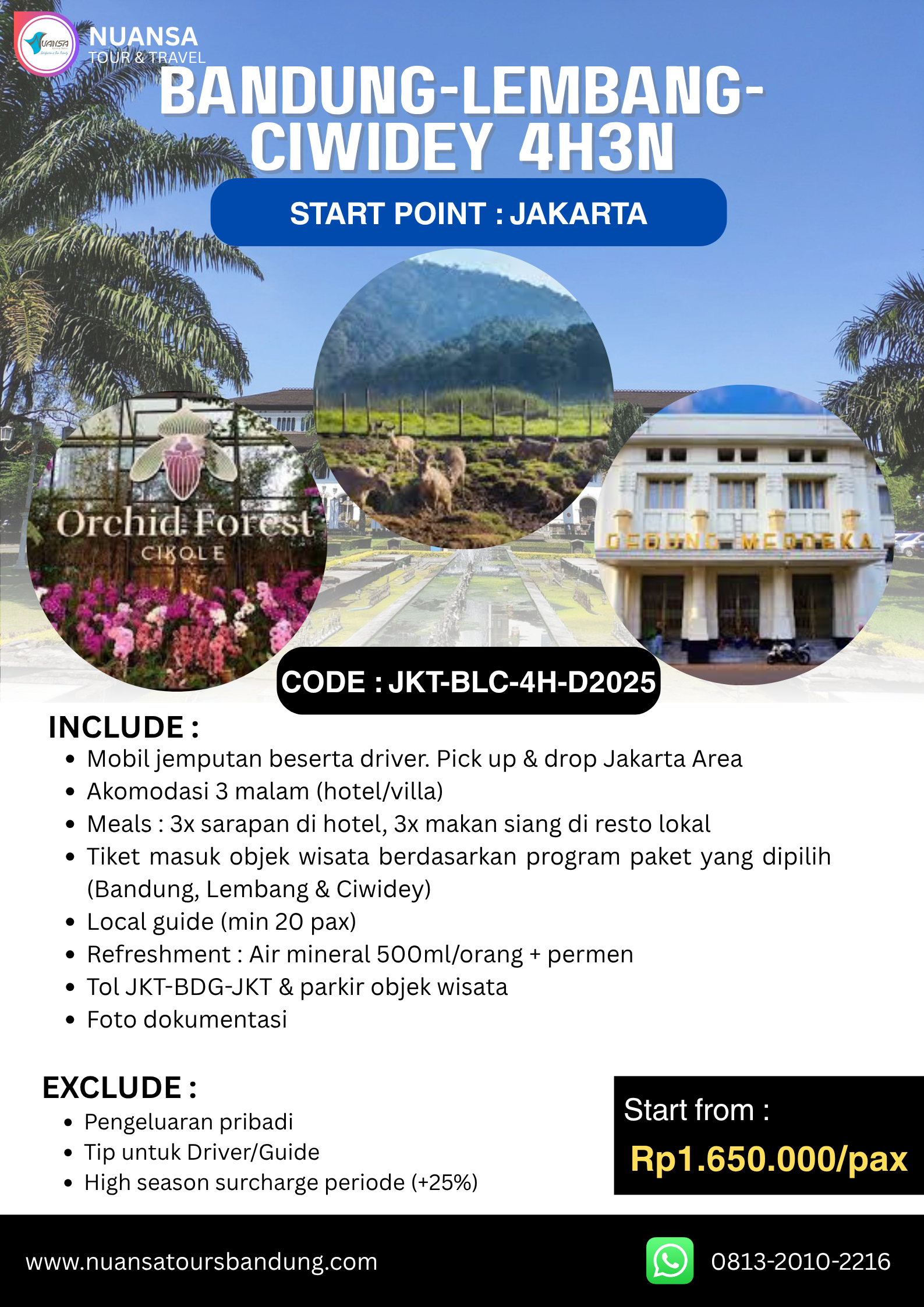 Bandung-Lembang-Ciwidey 4D3N