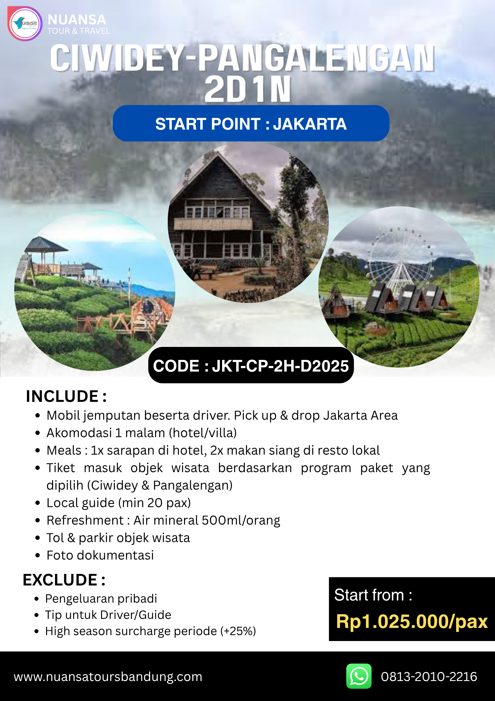 Ciwidey-Pangalengan 2D1N (Jakarta)