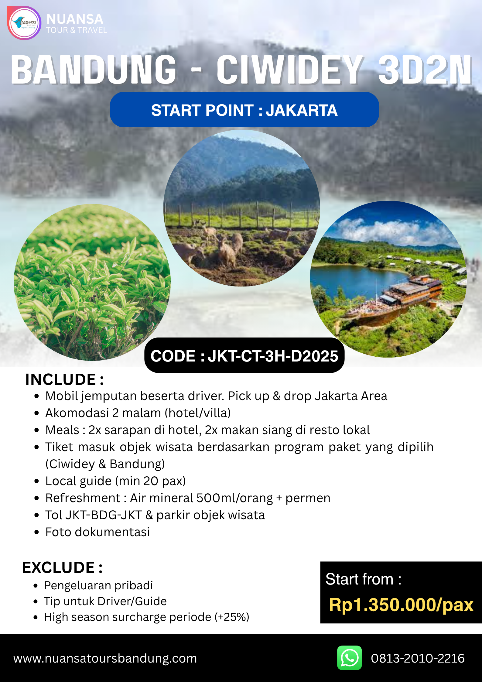 Jakarta-Ciwidey 3D2N