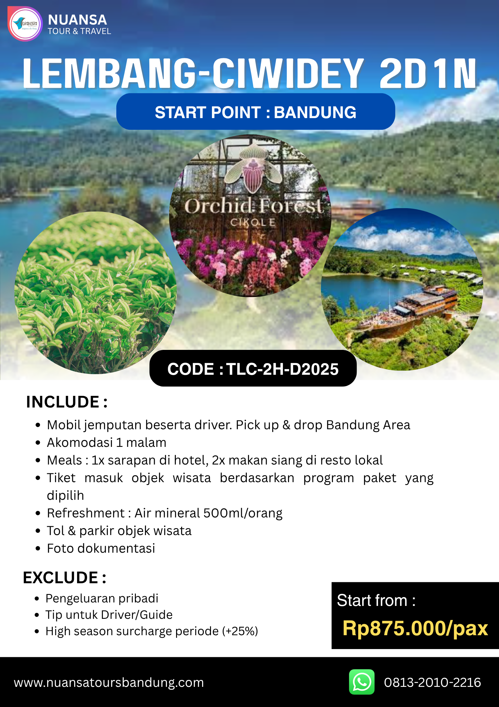 Lembang-Ciwidey 2D1N